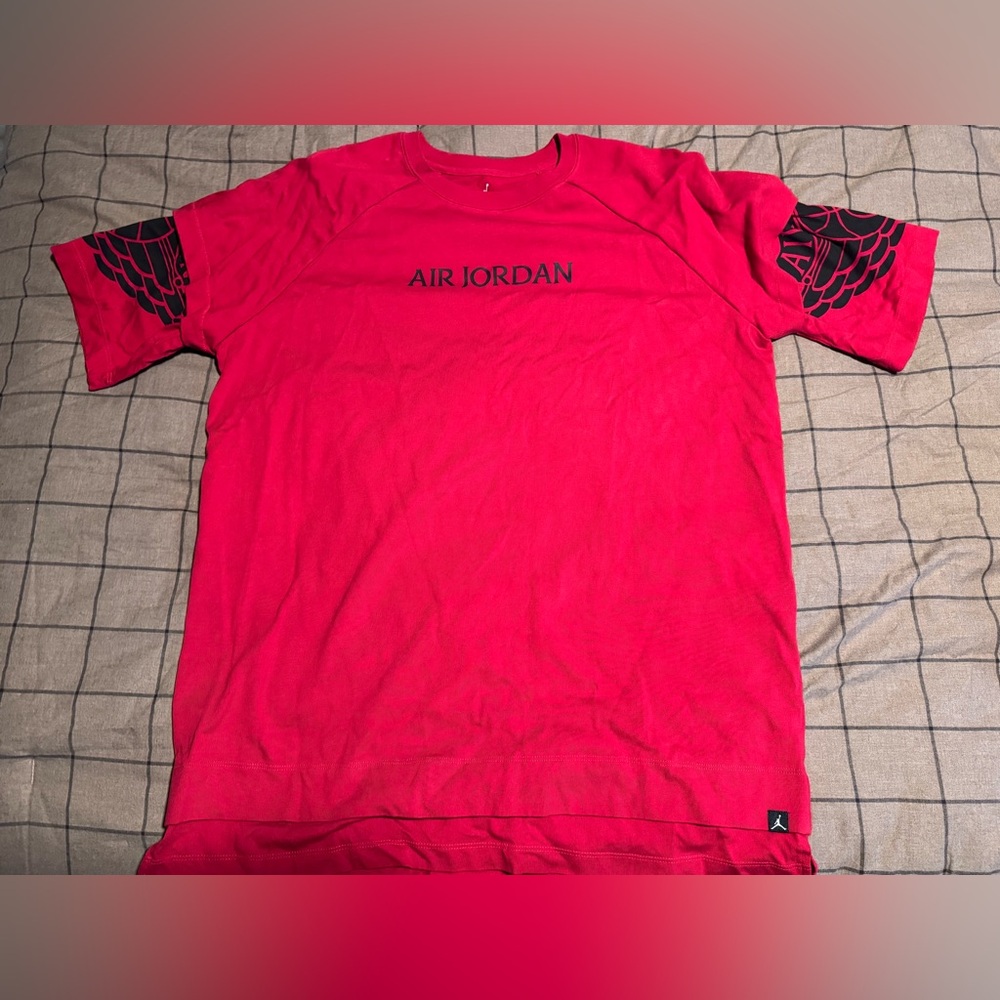 Nike Air Jordan Red Flight Tee Wings Sleeves Mens XL Streetwear